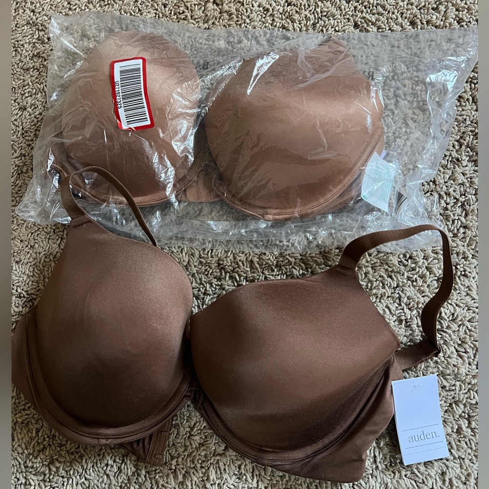 Auden Women's Brown Bras - 2 pair - Size 36DD NWT